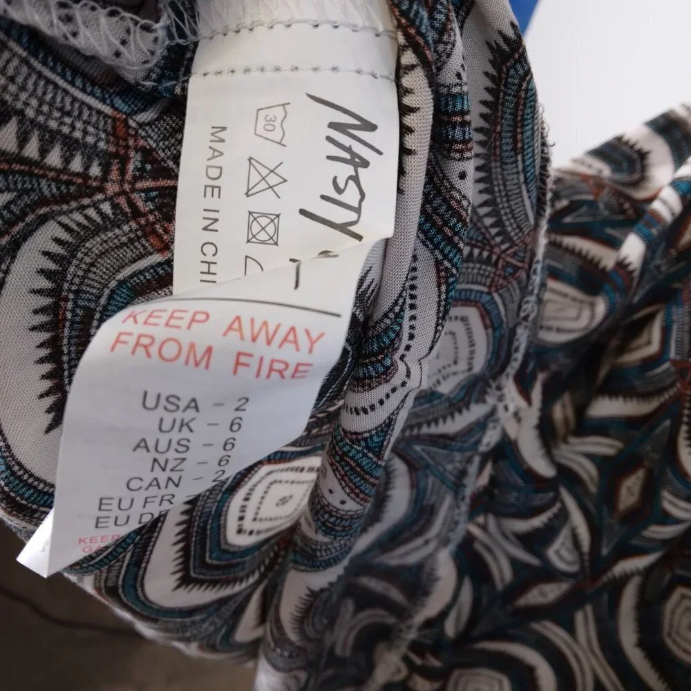 NWT Nasty Gal Cut Out Printed Maxi Dress Size 2